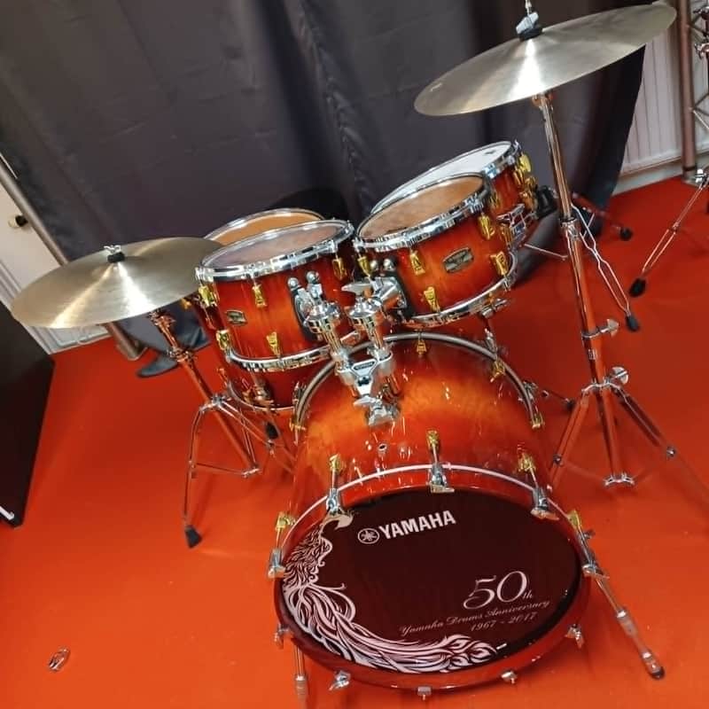 Yamaha 50th anniversary absolute hybrid maple 5 piece limited drum set 2017 - Exotic Maple on Hybrid Maple Shell image 1