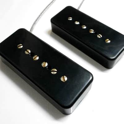 P90 relic/aged SOAP BAR Pickups set Black/Cream Vintage Fits Gibson Epiphone 50s  Alnico IV Q Custom image 1