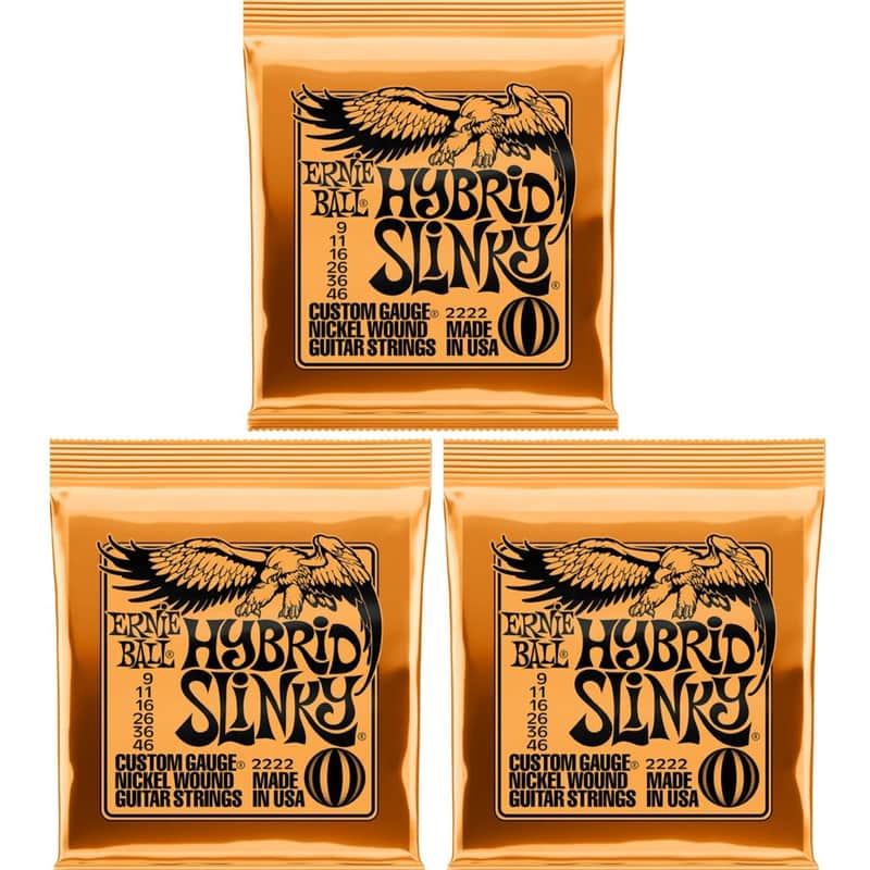 Ernie Ball Hybrid Slinky Electric Guitar Strings Bundle 9-46 3 Sets image 1