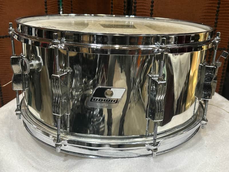 Ludwig 6 1/2" deep X 14" head Snare Drum (3114-T-SD-4186) 90's - COW - Chrome Over Wood image 1