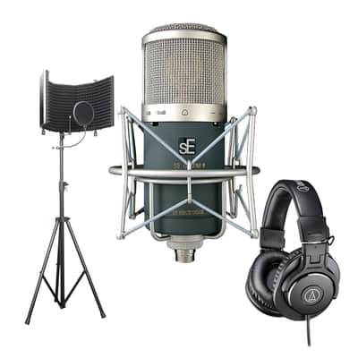 sE Electronics Gemini II Large-diaphragm Condenser Microphone, AxcessAbles SF-101KIT Recording Studio Kit, AT ATH M30X Bundle image 1
