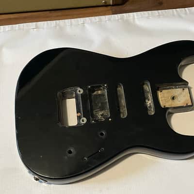1989-91 Charvette by Charvel Model 250 Black Plywood Guitar Body image 1