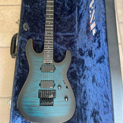 ESP USA M-II FR Black Aqua Burst Satin 2023 - OHSC- Excellent image 13