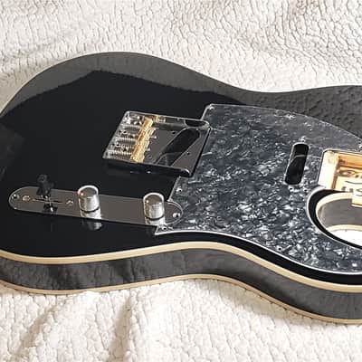 Classic USA made Roasted Alder body in black with Binding on both sides. Made to fit a Tele neck. image 2