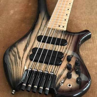 Headless bass bridge 5 strings 19 mm spacing with base plate by Nova Guitar Parts image 5