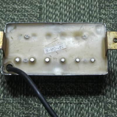 used 2004 Ibanez Super 58 Bridge HB pickup, Chrome, Indonesia, Ceramic (7.82k) SP-58-R, the R stands for rear which is bridge (but can go in Neck position, Ibanez pickup modeled after PAF) 4 conductor +springs/screws, SP-58 image 19