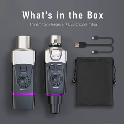 Wireless Microphone System 5.8GHz Wireless XLR Transmitter and Receiver for Condenser Microphone, Audio Mixer, PA System, Channel Scan Mode image 2
