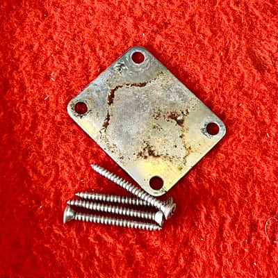 Fender Stratocaster guitar neck plate c 1970 - Chrome original vintage USA telecaster precision Jazz bass Jaguar Jazzmaster image 2
