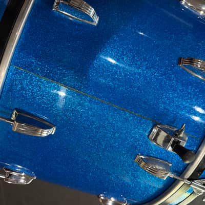 Ludwig Vintage Drumset 22”-12”-13”-16” 1970s - Blue Sparkle image 7