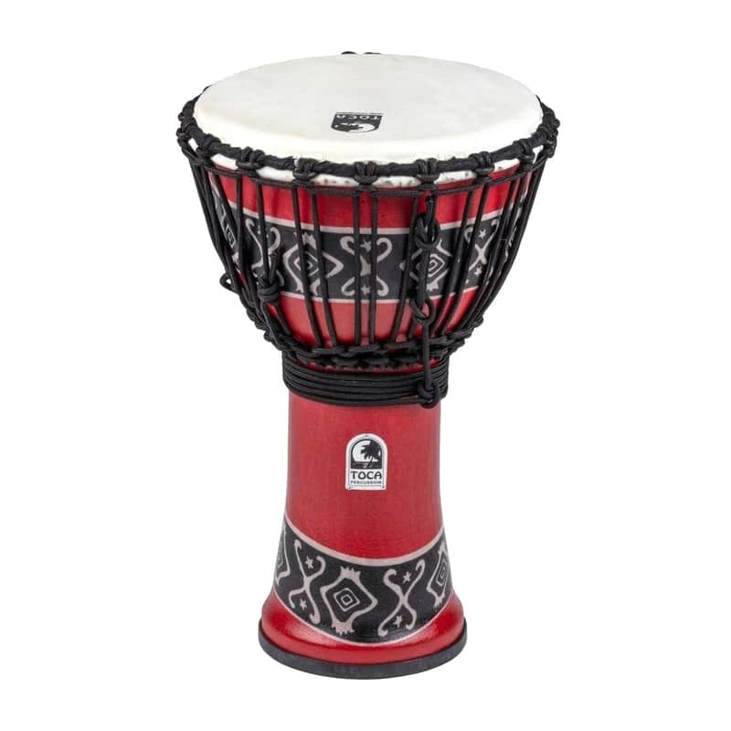 Toca SFDJ-9RP Freestyle Rope Tuned 9-Inch Djembe, Bali Red Finish image 1