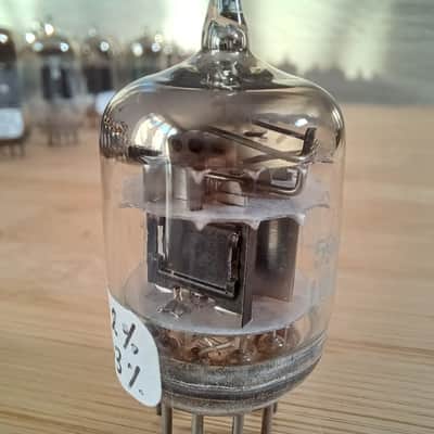 Extremely rare US made NOS GE General Electric 6386 BLACK PLATE SQUARE GETTER TRIPLE MICA 5 STARS white label version ! for FAIRCHILD 660 670, Gates, Collins, STA level etc image 11
