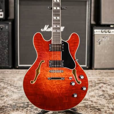 Eastman T486 Thinline Semi-Hollow Electric Guitar - Classic with Hardshell Case image 3