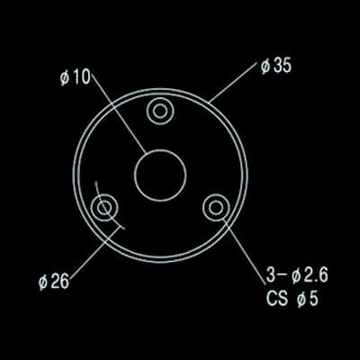 Guitar Parts - JACK PLATE Flat Flush ROUND - BLACK image 2