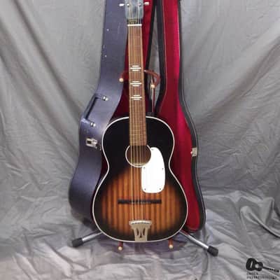 RARE "Domino"/Harmony Stella Parlor Guitar (1950s, 2-Tone Burst w/ Faux Flame) image 2