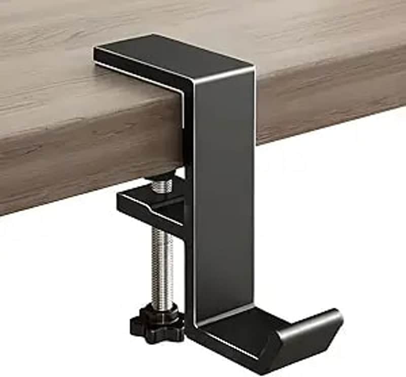 Headphone Stand - Aluminum Alloy Headphone Holder, Under Headset Stand for Desk Fit for PC Gaming Headset Hanger Hook Suitable for Office, Computer, Student Class Desk, Handmade Creator Table image 1