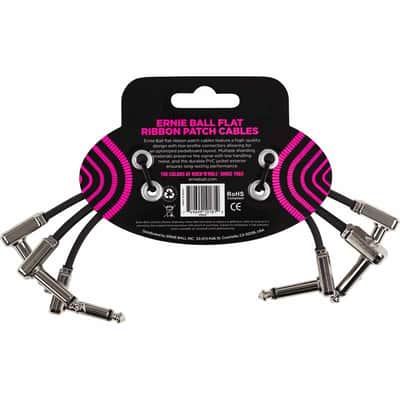 Ernie Ball 6221 Cables instrument patch pack de 3 - coudé fin & plat - 15 cm image 2