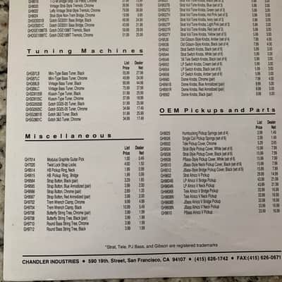 Chandler Dealer Price List 1988-1989 Tube Driver Body Neck image 2