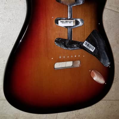 2008 Fender Stevie Ray Vaughan SRV Signature Strat Sunburst Stratocaster BODY w/Pickguard & Jack image 3