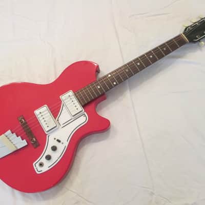 1962 Supro Bermuda Vintage Guitar in original Cherry Polyester! image 2
