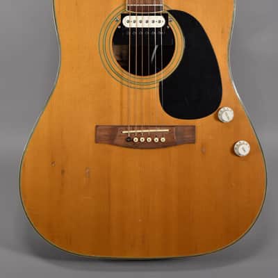 1970s Ariel Dreadnaught Natural Finish Acoustic Electric Guitar image 2