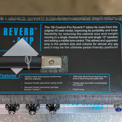 Fender FSR '68 Custom Pro Reverb 40w 1x12 Combo Amp - Pewter image 7