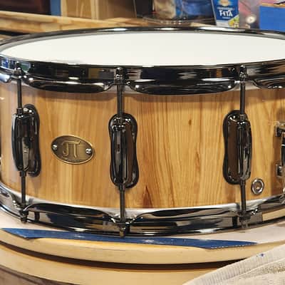 JT Custom Drums 14x6 Hickory Solid Stave Snare Drum 2025 - Natural color/lacquer image 5