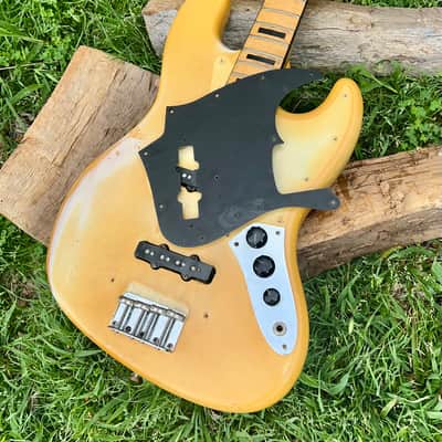 Vintage Fender Jazz Bass 1973 - Tuxedo Appointments Olympic White w Black Guard, Black Binding and Blocks image 12