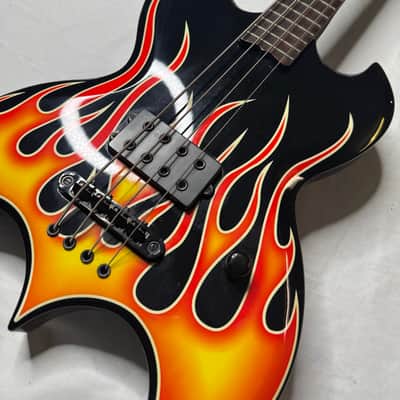 Brownsville New York Bat Electric Bass Guitar 2000s - Hot Rod Flame Graphic image 4