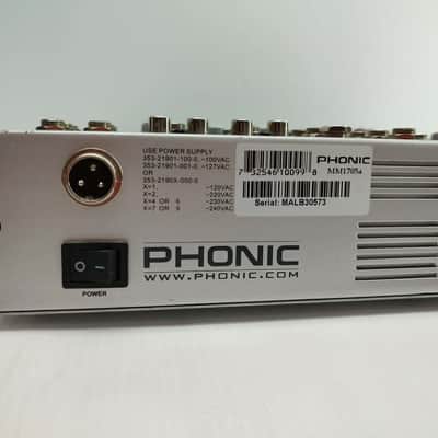 Phonic MM1705A Small Mixer 5-In + Phantom 48V - Grey image 5