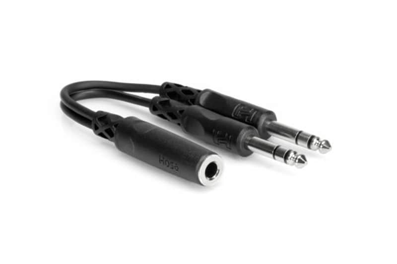 Hosa YPP-308 Y Cable - 1/4" TRSF to Dual 1/4" TRS image 1