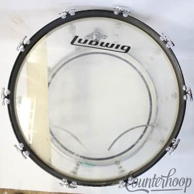 Ludwig 22x14"Vistalite Clear Bass Drum+Rare Mach Lugs Vintage 70s Blue/Olive USA image 10