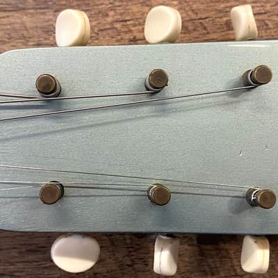 1953 Kay K-125 Stratotone "Peanut" Gloss Refinished Teal Green Electric Guitar with Vox Hardshell Case image 9