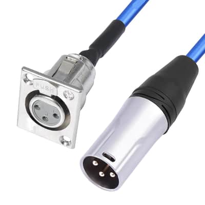 2FT XLR Pass Through Cable, 20AWG 6N Silver-Plated Copper Conductor No Solder, for Stage Box, Patch Panel, Floor Box - No Solder for Pro Audio Installations-D Type XLR Female to Male-2 Pack image 3