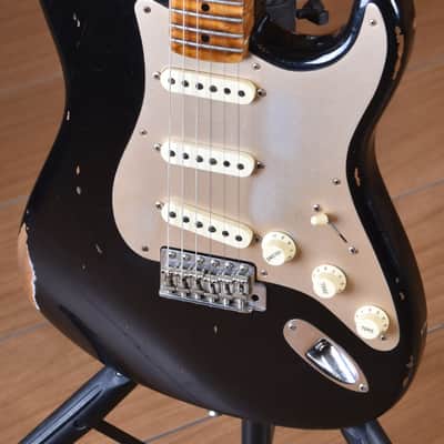 Fender Custom Shop Stratocaster 1956 Closet Classic Fat Roasted Neck Limited Edition Aged Black image 11