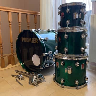 Premier Genista 90s 22,10,12,14 TerraVerdi green drumkit image 2