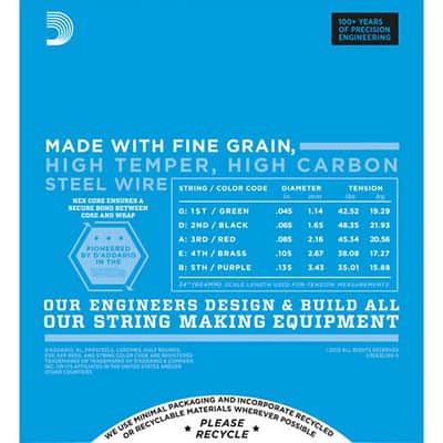 D'Addario EXL165-5 Nickel Wound .045-135 image 3