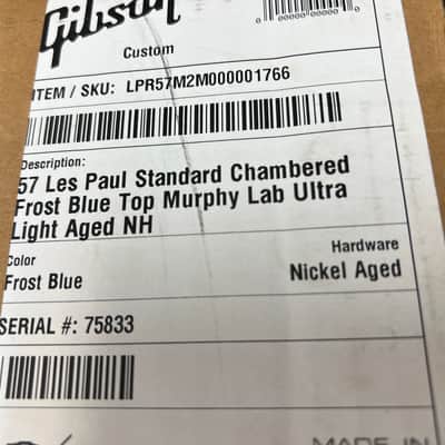 2025 Gibson Custom 1957 Chambered Les Paul M2M Murphy Lab Ultra Light Aged Frost Blue Top image 16