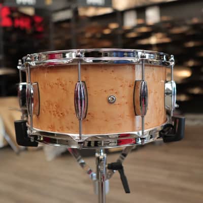 Pork Pie 6.5x14" Mahogany Snare Drum w/ Maple Re-Rings (Birdseye Maple Finish) image 5