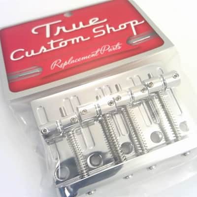 True Custom Shop® Chrome 4 String High Mass Thin Block Bass Bridge for Fender Jazz and P Bass image 6