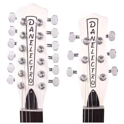 Danelectro Doubleneck Vintage Reissue 6/12-String Guitar - White Pearl image 6