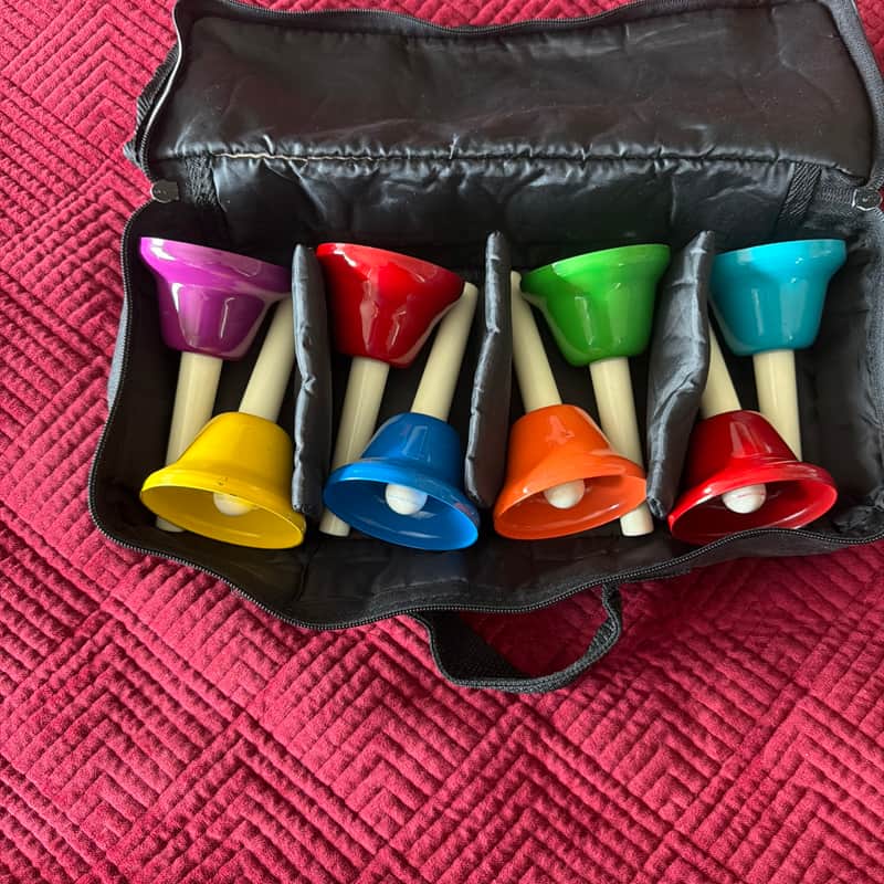 KidsPlay Children's 8 Note Handbell Set RB 108 With A Case. No Box image 1