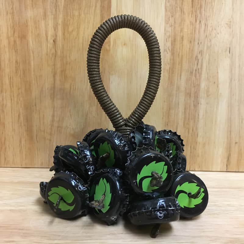 Upcycled Percussion - Bottle Cap Hand Rattle / Shaker - Hop Valley image 1
