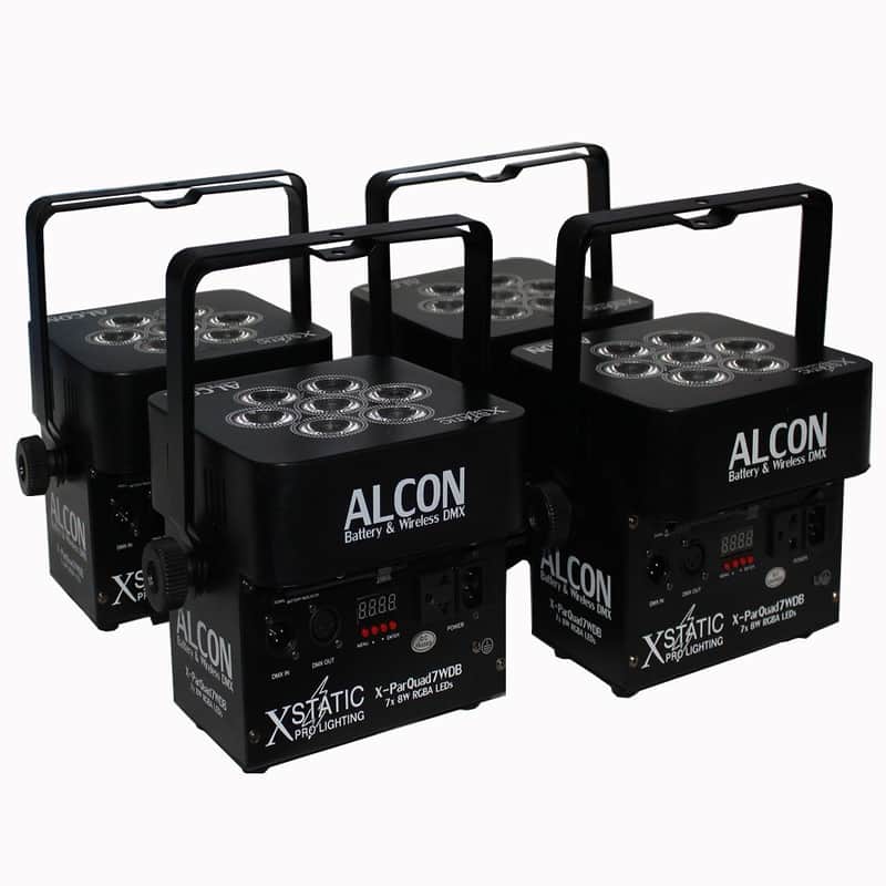 ProX X-PARQUAD7WDBx4 Alcon ParQuad Wireless and Battery Powered Light Fixture, Black (4-Pack) image 1