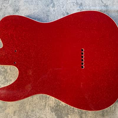 BMC Guitar Body Thinline Style F Hole Semi Hollow Tele® Telecaster® Standard Route Double Bound Red Sparkle image 3