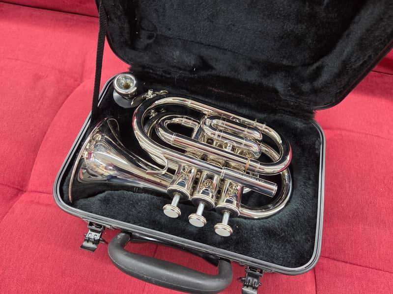 E. F. Durand PT-700N Pocket Trumpet with Case - Nickel image 1