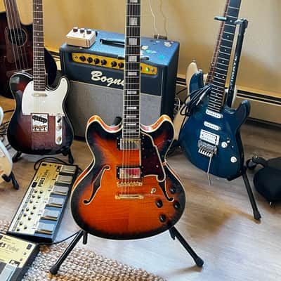 D'Angelico Excel EX-DC Semi-Hollow with Stop-Bar Tailpiece Vintage Sunburst image 2