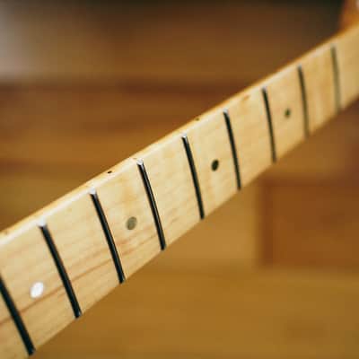 Stratocaster Neck – Flame Maple | 22 Frets | Light Gloss Finish | Bone Nut image 12