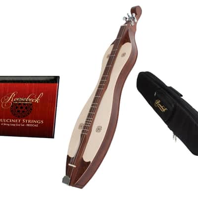 Roosebeck Mountain Dulcimer 4-String Vaulted Knotwork + Gig Bag + 4 String Replacement Set image 1