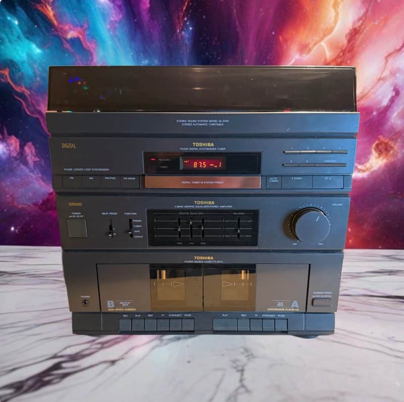 Toshiba SL-3149 Hi-Fi Stereo System Record Player 2 Cassette Equalizer Tested 🎶