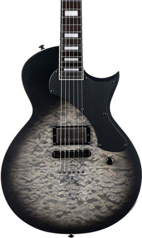 ESP LTD EC-01FT QM Electric Guitar, Ebony Fingerboard, Charcoal Burst image 1